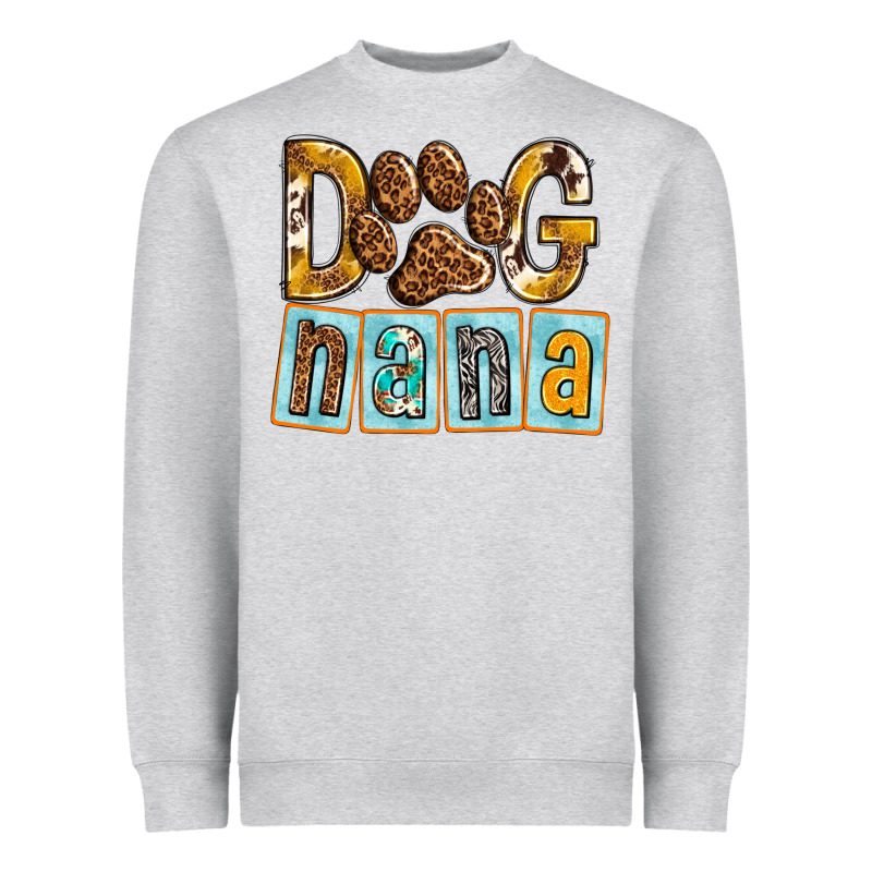 Dog Nana With Paw Heavyweight Sweatshirt by texasbilliewilder | Teevron