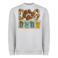 Heather Grey Dog Nana with Paw Heavyweight Sweatshirt - texasbilliewilder