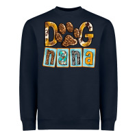 Navy Dog Nana with Paw Heavyweight Sweatshirt - texasbilliewilder