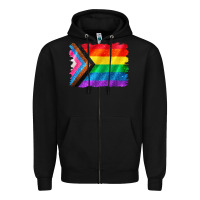 Black Pride flag background Zipper Hoodie - CowGirlArtShop