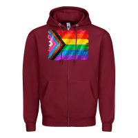 Burgundy Pride flag background Zipper Hoodie - CowGirlArtShop