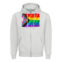 Dove Grey Pride flag background Zipper Hoodie - CowGirlArtShop