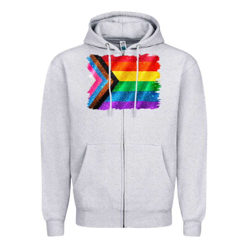 Pride Flag Background Zipper Hoodie by CowGirlArtShop | Teevron
