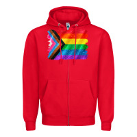 Red Pride flag background Zipper Hoodie - CowGirlArtShop