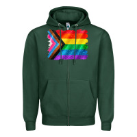 Sports Green Pride flag background Zipper Hoodie - CowGirlArtShop