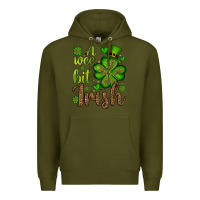 Army Green St. Patrick's A wee bit irish Premium Hoodie - OliviaCreatesArt