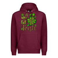 Burgundy St. Patrick's A wee bit irish Premium Hoodie - OliviaCreatesArt