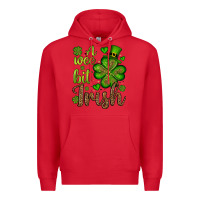 Red St. Patrick's A wee bit irish Premium Hoodie - OliviaCreatesArt