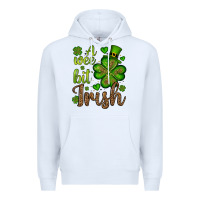 White St. Patrick's A wee bit irish Premium Hoodie - OliviaCreatesArt