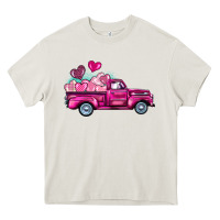 Cream valentine's day pink truck Heavy Core Tee - BarkalooDesign