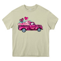 Mossy valentine's day pink truck Heavy Core Tee - BarkalooDesign