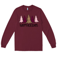 Burgundy Happy Holidays Tree Long Sleeve Tee - Bettercallsaul