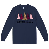 Navy Happy Holidays Tree Long Sleeve Tee - Bettercallsaul