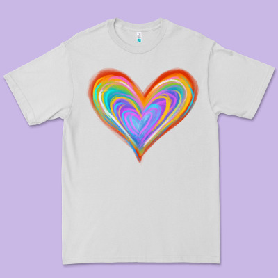 Watercolor Pride Heart Premium Tee Designed By Jasminsmagicworld