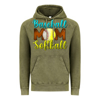 Vintage Olive Baseball Mom Softball Vintage Hoodie - BundleAndBundleShop