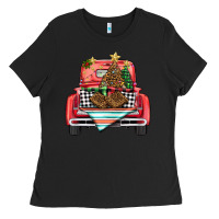 Black Christmas truck Ladies Tee - BarkalooDesign
