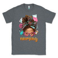 Charcoal Heather Messy Bun Nursing With Leopard Glasses Bbs Classic Tee - BundleAndBundleShop