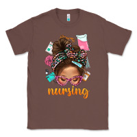 Chestnut Messy Bun Nursing With Leopard Glasses Bbs Classic Tee - BundleAndBundleShop