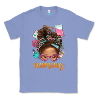 Colony Blue Messy Bun Nursing With Leopard Glasses Bbs Classic Tee - BundleAndBundleShop