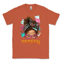 Copper Messy Bun Nursing With Leopard Glasses Bbs Classic Tee - BundleAndBundleShop