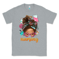 Heather Grey Messy Bun Nursing With Leopard Glasses Bbs Classic Tee - BundleAndBundleShop