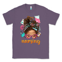 Lavender Messy Bun Nursing With Leopard Glasses Bbs Classic Tee - BundleAndBundleShop