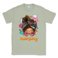 Matcha Messy Bun Nursing With Leopard Glasses Bbs Classic Tee - BundleAndBundleShop