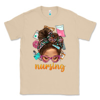 Mushroom Messy Bun Nursing With Leopard Glasses Bbs Classic Tee - BundleAndBundleShop