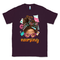 Plum Messy Bun Nursing With Leopard Glasses Bbs Classic Tee - BundleAndBundleShop
