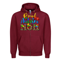 Burgundy proud autism mom Zipper Hoodie - CowGirlArtShop