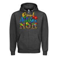 Charcoal Heather proud autism mom Zipper Hoodie - CowGirlArtShop