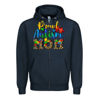 Navy proud autism mom Zipper Hoodie - CowGirlArtShop