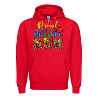Red proud autism mom Zipper Hoodie - CowGirlArtShop