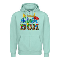Seafoam proud autism mom Zipper Hoodie - CowGirlArtShop