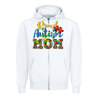 White proud autism mom Zipper Hoodie - CowGirlArtShop