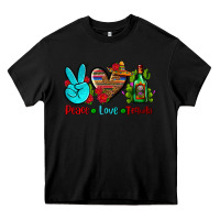 Black peace love tequila Heavy Core Tee - AdoDesignShop