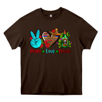 Chocolate Brown peace love tequila Heavy Core Tee - AdoDesignShop