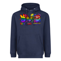 Navy Peace love equality Heavyweight Hoodie - FaDigitalArtStudio