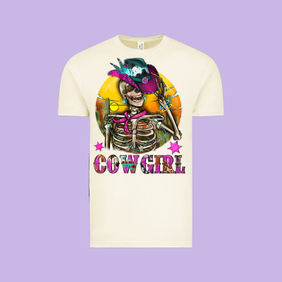 Cowgirl Skeleton With Landscape Vintage Tee Designed By Bundleandbundleshop
