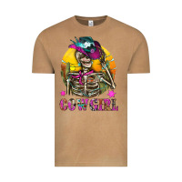 Vintage Camel Cowgirl Skeleton With Landscape Vintage Tee - BundleAndBundleShop