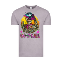 Vintage Zinc Cowgirl Skeleton With Landscape Vintage Tee - BundleAndBundleShop