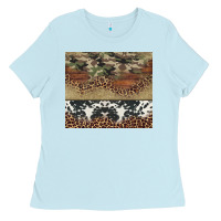 Baby Blue cowhide leopard camouflage Ladies Tee - Jasminsmagicworld