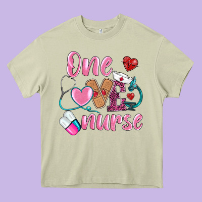One Loved Nurse Heavy Core Tee Designed By Barkaloodesign