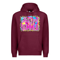 Burgundy Hot Girl Summer Tie Dye Leopard Premium Hoodie - CowCowDesign