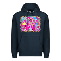 Navy Hot Girl Summer Tie Dye Leopard Premium Hoodie - CowCowDesign