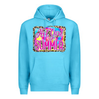 Ocean Blue Hot Girl Summer Tie Dye Leopard Premium Hoodie - CowCowDesign