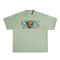 Oil Green cow floral Urban Heavy Tee - JahusDesignShop