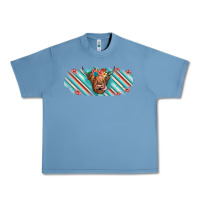 Pebble Blue cow floral Urban Heavy Tee - JahusDesignShop