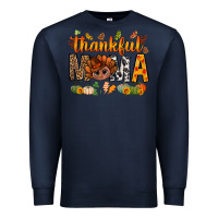 Navy thankful mama and turkey bbs Premium Sweatshirt - BundleAndBundleShop