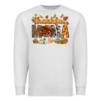 Oatmeal Heather thankful mama and turkey bbs Premium Sweatshirt - BundleAndBundleShop